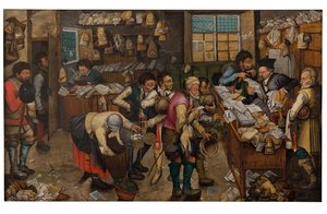 Ondalıkların Ödenmesi (panelde yağ) by Pieter the Younger Brueghel