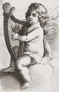 Arp çalan bir çocuk melek. by Pieter van Avont