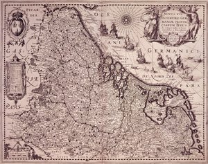 Birleşik Hollanda Eyaleti Haritası (gravür) by Pieter van den Keere