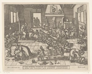 anaokulu Apenspel (dizi adı) by Pieter van der Borcht (I)