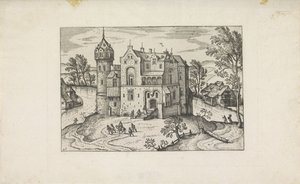 Bir nehir üzerinde kale Küçük manzaralar (dizi başlığı) by Pieter van der Borcht (I)