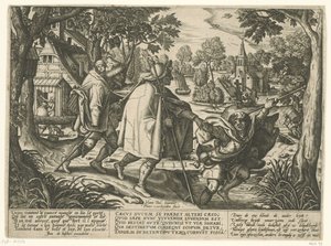 İki kör insanın benzetmesi by Pieter van der Heyden