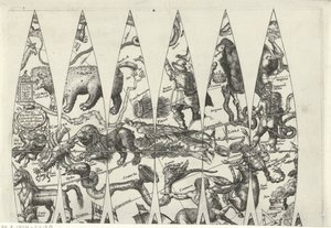 Zodyak bölümünün haritası by Pieter van der Keere