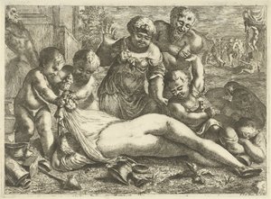 Sarhoş bir bacchante by Pieter van der Plas (II)