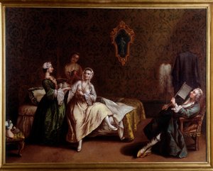 Hanımın Uyanışı (Resim, c.1740) by Pietro (after) Longhi