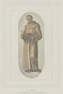 Assisi Aziz Francis (lito) by Pietro (after) Perugino
