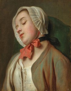 Uyuyan genç kadın, 18. yüzyılın ortalarında. by Pietro Antonio Rotari