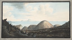 1760 yılındaki patlamayla yükselen küçük dağın mevcut durumunun görünümü, Levha XIII, 