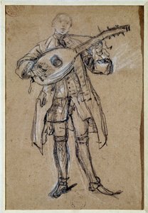 Bir Gitarist (Gitarcı) Çizimi Pietro Longhi (1702-1785) Venedik, Musee Correr by Pietro Longhi