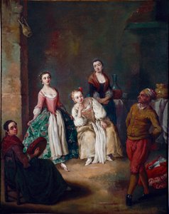 La forlane (La furlana), Venedik bölgesinin popüler bir dansı. Pietro Longhi (1702-1785) 1750 Sun tarafından tablo. 62x51 cm Ca 