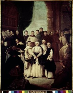 Venedik Kardeşliği (La frateria di Venezia) - Tablo Pietro Longhi (1702-1785), tuval üzerine yağlı boya, 61x49 cm by Pietro Longhi