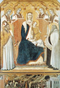 melekler ve azizler ile İtalya, Siena, Madonna by Pietro Lorenzetti