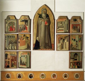 Ahşap üzerine Beata Umilta - Detrempe yaşamının poliptik by Pietro Lorenzetti