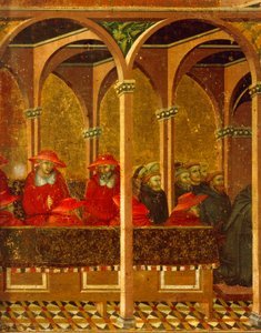 Yeni Karmelit alışkanlığının Papa IV. Honorius tarafından onaylanması by Pietro Lorenzetti