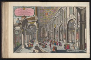 Gezicht in het interieur van de Sint-Jan van Lateranen te Roma Lateran Bazilikası