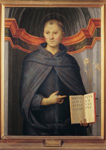 Nicolas de Tolentino (1245-1305) - Tolentino par Perugino Aziz Nikolaos (yaklaşık 1450-1523). Tuval üzerine yağlı boya, ebat : 79x62, , Palazzo Barberini, Roma by Pietro Perugino