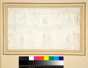 Bir duvar resmi parçası (kalem) by Pietro Santi Bartoli