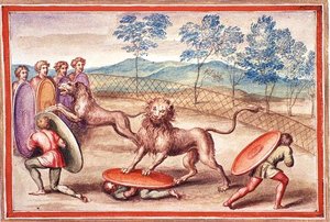 Ms Gen 1496 f.18 Aslan evcilleştirme
