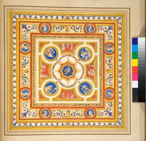 Volta del Palazzo di Augusto (siyah tebeşir, bazıları kalem ve kahverengi mürekkeple. sulu boya ile renklendirilmiş) by Pietro Santi Bartoli