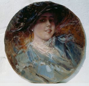 Işıldayan gülümseme, Pietro Scoppetta (1863-1920), karton üzerine tuval üzerine yağlı boya, 37,5 cm