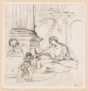 İki çocuklu kutsal aile by Pietro Testa