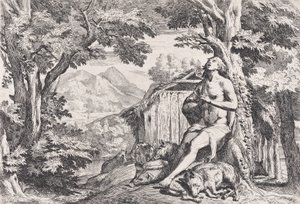 Domuzlar arasındaki müsrif oğul, dört baskı serisinden, yaklaşık. 1645. by Pietro Testa