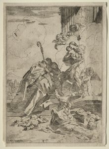 Veba Kurbanları için Bakire ile aracılık eden üç Lucchese Saints by Pietro Testa