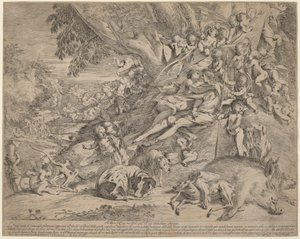 Venüs ve Adonis by Pietro Testa