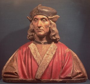 Henry VII, 1509-11 (boyalı pişmiş toprak) by Pietro Torrigiano