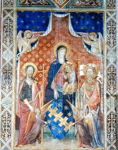 Azizler ile Madonna ve Çocuk (fresk) by Pietro and Antonio di Miniato