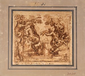 Kaydırma Teklifi için Çalışma by Pietro da Cortona