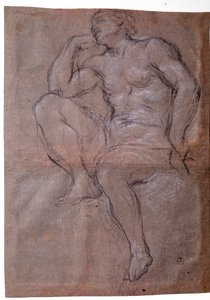 Genç adam, çalışma - Çizim by Pietro da Cortona