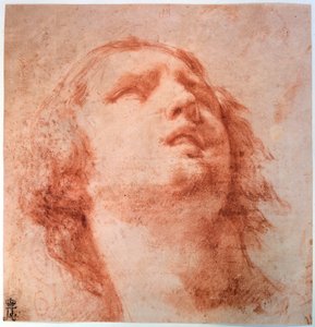 Yukarıya bakan bir kadının baş çalışması, 17. yüzyıl by Pietro da Cortona