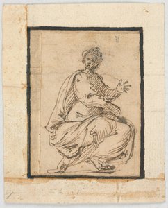 Eskiz defteri sayfası: Alegorik Figür by Pietro da Cortona