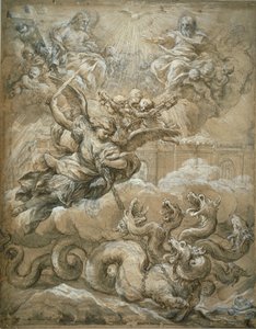 Ejderhayı Fetheden Aziz Michael ile Kutsal Üçlü, 1666 by Pietro da Cortona