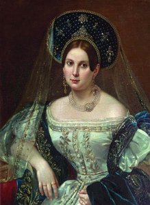 Rus saray elbiseli bir kadının portresi, 1835 dolaylarında