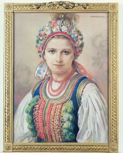 Krakovlu Gelin, 1917 (karton üzerine pastel) by Piotr Stachiewicz