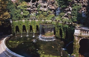 Ovato Çeşmesi veya Tivoli Çeşmesi, Pirro Ligorio (1513-1583), Villa d'Este (UNESCO Dünya Mirası Listesi, 2001), Tivoli, Lazio, İtalya