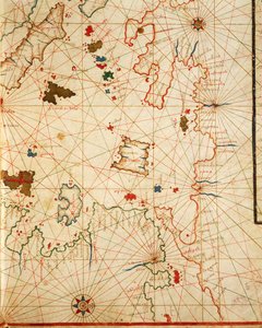 Peloponnese, Placido Caloiro ve Francesco Oliva tarafından yazılan altı çizelgeden oluşan portolan atlasından, Parchment. 1646.