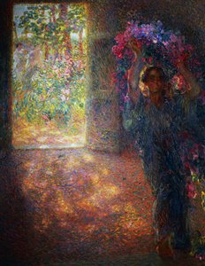 Çiçek evi, yaklaşık 1910, Plinio Nomellini (1866-1943), tuval üzerine yağlı boya, 200x160 cm, İtalya, 20. yüzyıl