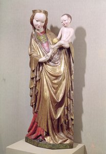 Bakire ve Çocuk, c.1400 (polikrom ahşap)
