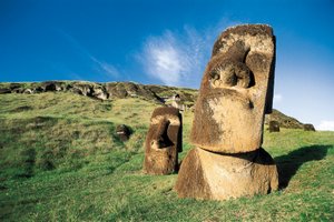 Güzel heykeller, Rapa Nui Ulusal Parkı, Paskalya Adası, Şili