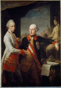 Habsburg-Lorraineli II. Leopold, Toskana Büyük Dükü ve Kutsal İmparatorluk II. Joseph kardeşlerin portreleri by Pompeo Girolamo Batoni