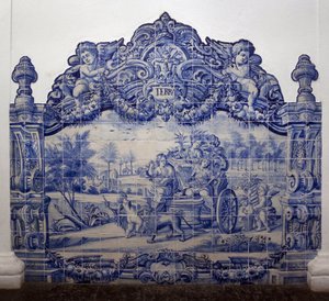 Dünyanın Alegorisi - Azulejos, boyalı fayans by Portuguese School