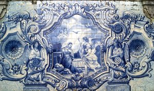 Duyuru, Lamego, Portekiz tasvir eden dekoratif panel. 1738 (seramik karolar) by Portuguese School