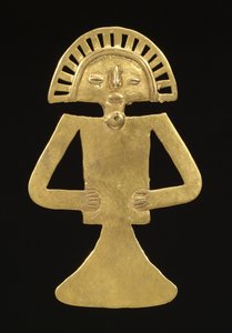 Figür Kolye, c.700-1000 (altın) by Pre-Columbian Pre-Columbian