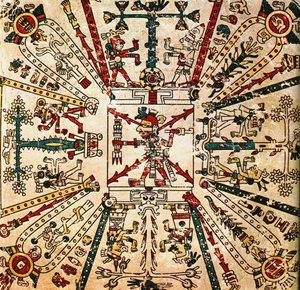 Aztek tanrısı Xiuhtecuhtli. Codex Fejérváry-Mayer, 15. yüzyıl by Pre Columbian art