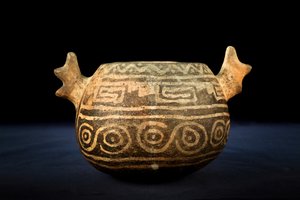 Zoomorfik bezemeli küresel seramik / Kolomb öncesi sanat (pişmiş toprak)