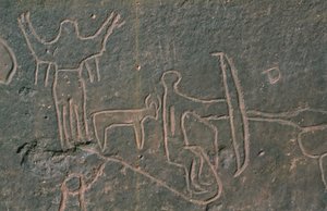 İnsan figürleri ve hayvanlar (kaya resmi) by Prehistoric