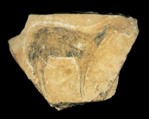 Siyah geyik, Parpallo Mağarası, İspanya, Üst Paleolitik (resim) by Prehistoric Prehistoric